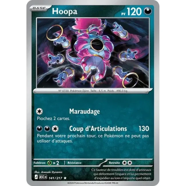 Carte Pokémon Hoopa 141/217 - ME02.5 Héros Transcendants