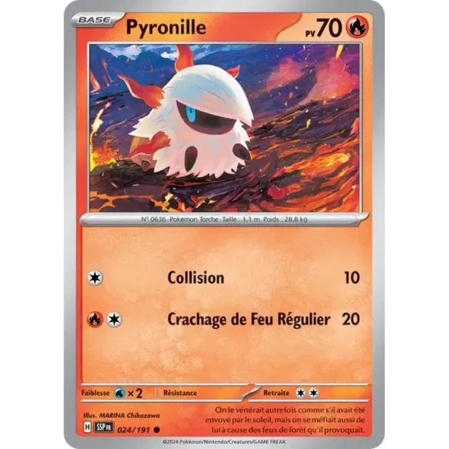 Carte Pokémon Pyronille 24/191 - EV8 Étincelles Déferlantes