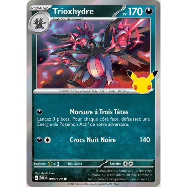 Carte Pokémon Trioxhydre 099/128 – 30e Anniversaire FR
