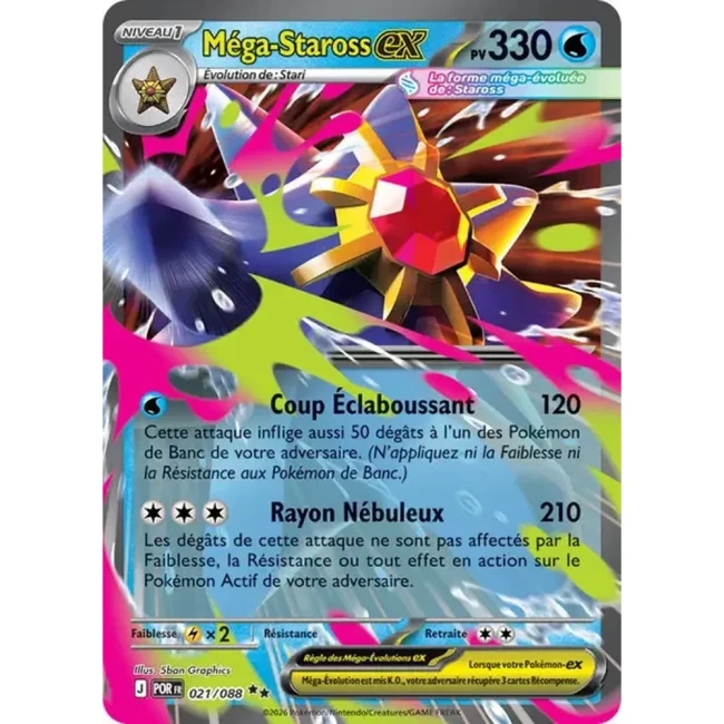 Carte Pokémon Méga-Staross ex 021/088 - ME03 Equilibre Parfait