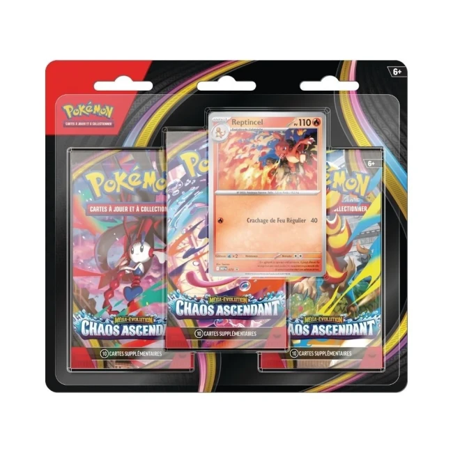 Pokémon JCC : Tripack Reptincel Méga-Évolution ME04 Chaos Ascendant - FR