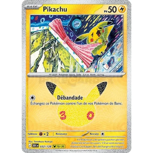 Carte Pokémon Pikachu 032/128 – 30e Anniversaire FR