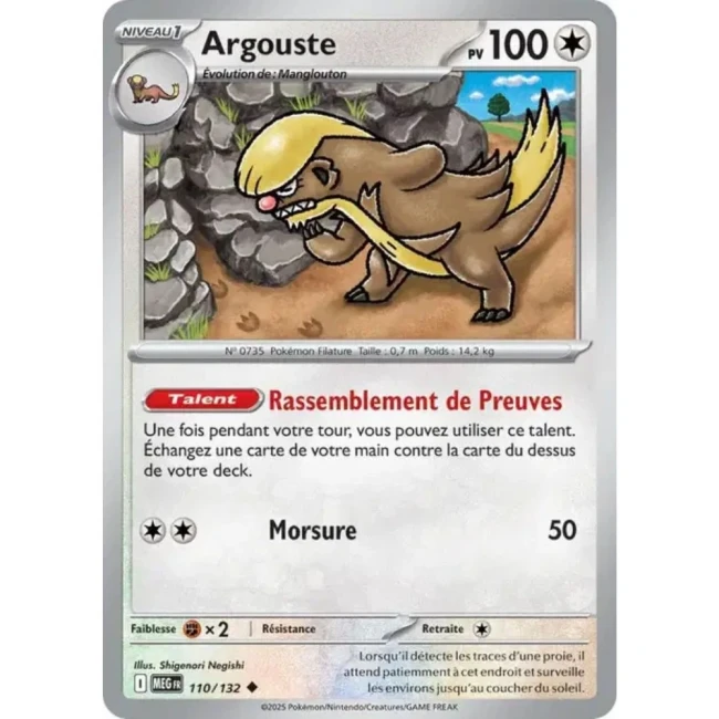 Carte Pokémon Argouste 110/132 - ME1 Méga évolution