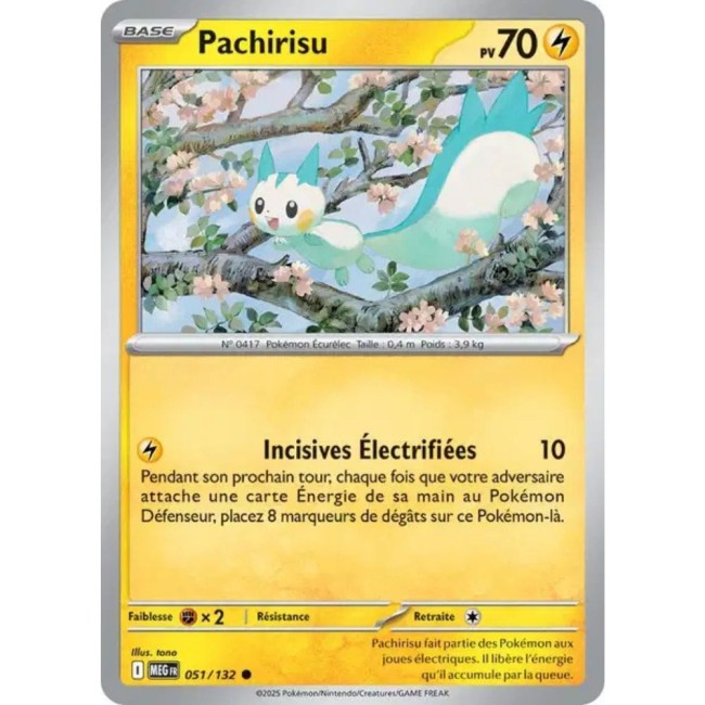 Carte Pokémon Pachirisu 51/132 - ME1 Méga évolution