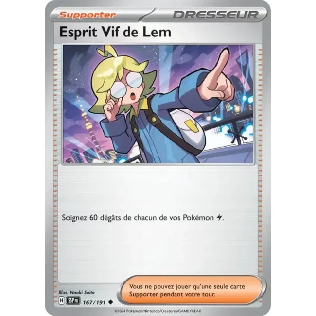 Carte Pokémon Esprit Vif de Lem 167/191 - EV8 Étincelles Déferlantes