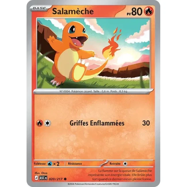 Carte Pokémon Salamèche 20/217 - ME02.5 Héros Transcendants