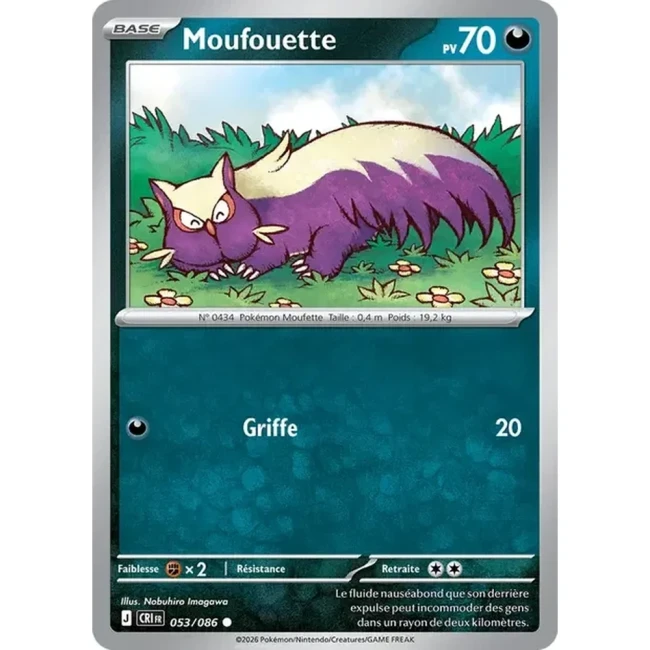 Carte Pokémon Moufouette 53/086 - ME04 Chaos Ascendant