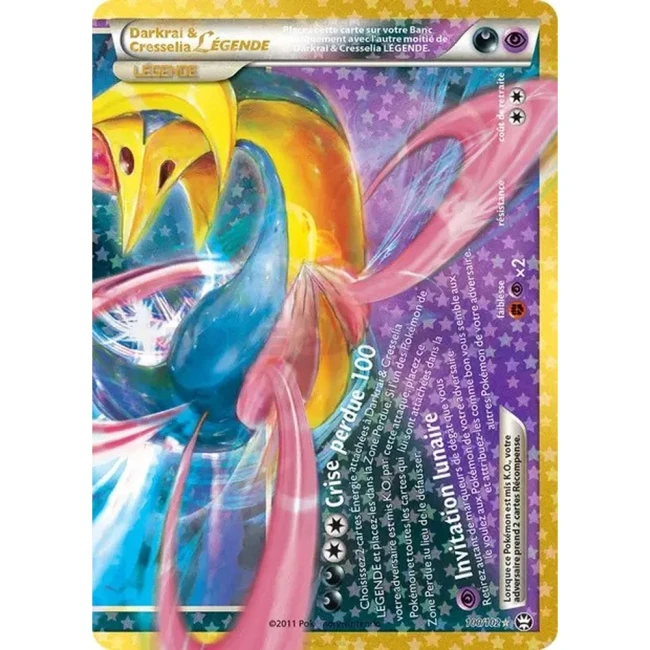 Carte Pokémon Darkrai et Cresselia LÉGENDE 100/102 – moitié basse – 30e Anniversaire FR – Collection Classique