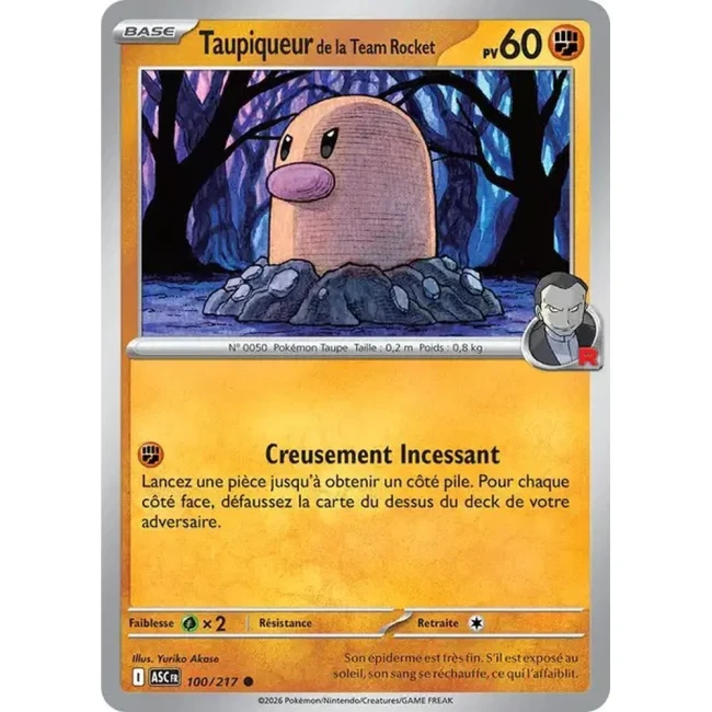 Carte Pokémon Taupiqueur de la Team Rocket 100/217 - ME02.5 Héros Transcendants