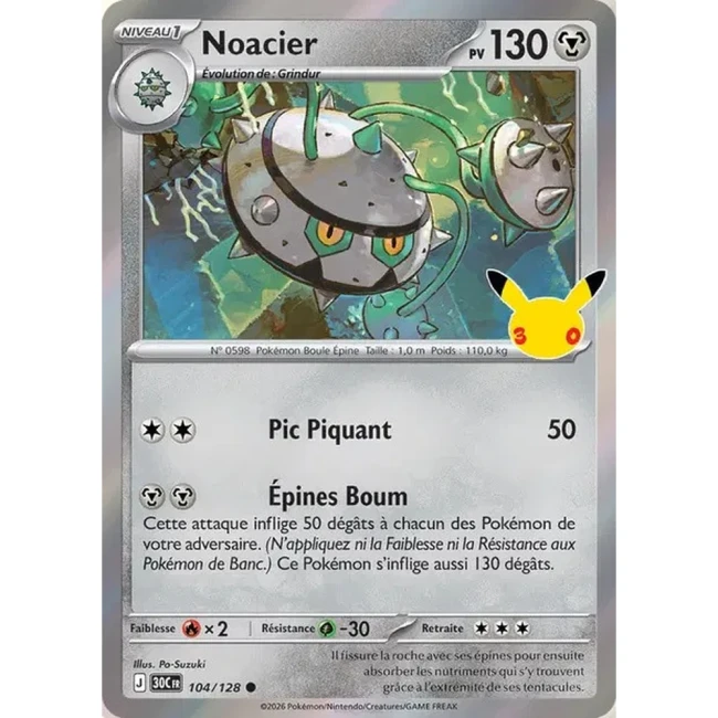Carte Pokémon Noacier 104/128 – 30e Anniversaire FR