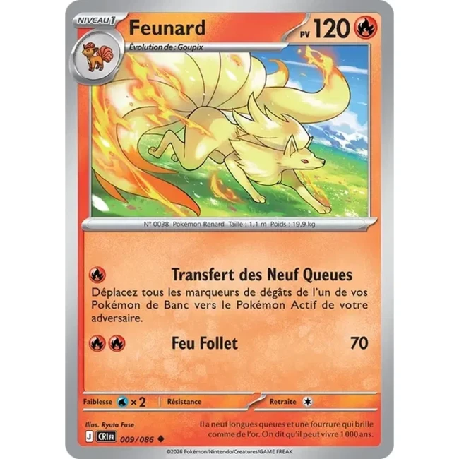 Carte Pokémon Feunard 9/086 - ME04 Chaos Ascendant