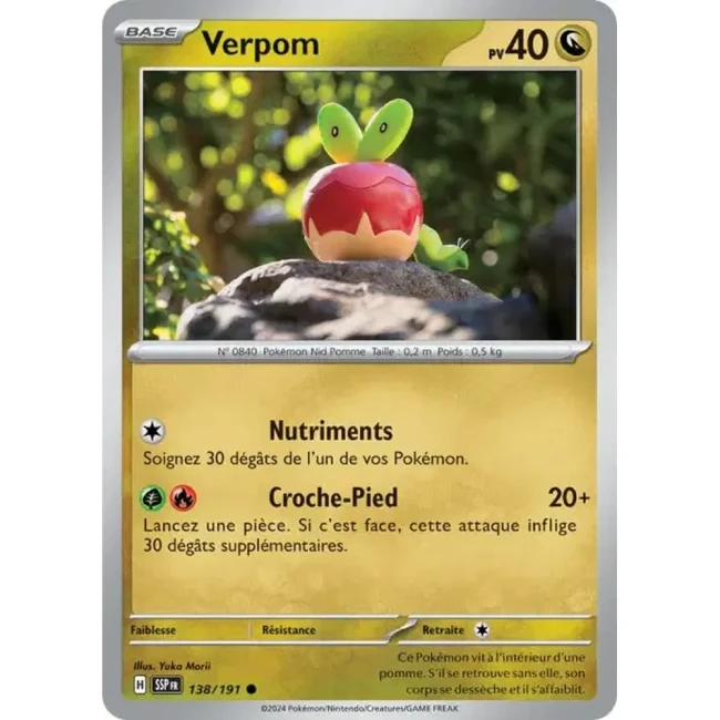 Carte Pokémon Verpom 138/191 - EV8 Étincelles Déferlantes