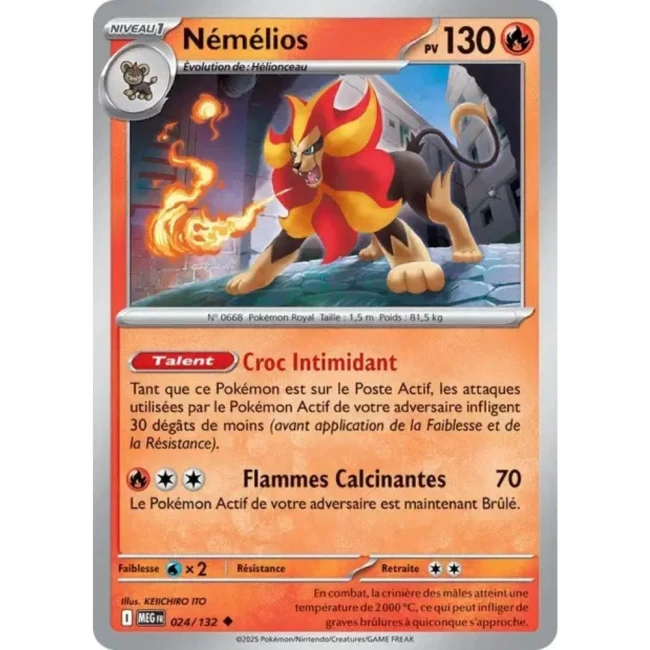 Carte Pokémon Némélios 24/132 - ME1 Méga évolution