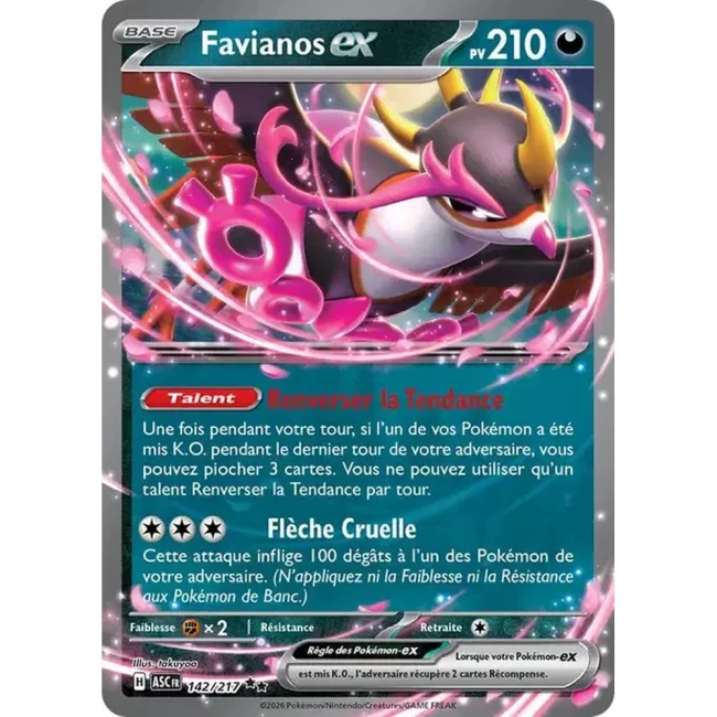 Carte Pokémon Favianos ex 142/217 -  ME02.5  Héros Transcendants