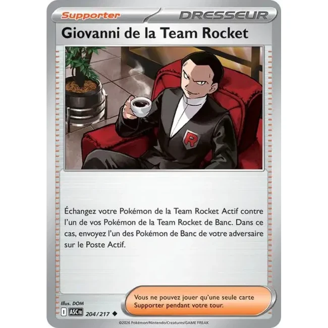 Carte Pokémon Giovanni de la Team Rocket 204/217 - ME02.5 Héros Transcendants
