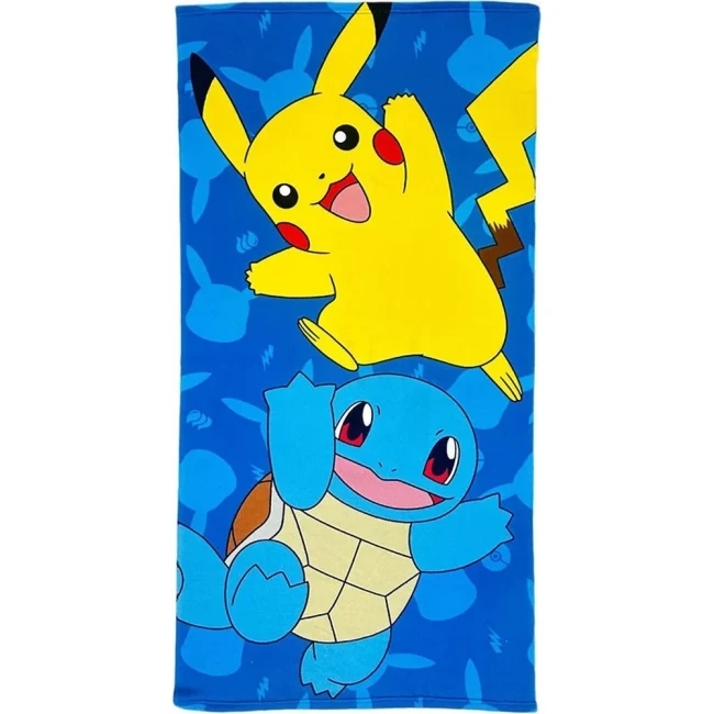 Serviette de plage Pokémon Pikachu & Carapuce – 70 × 140 cm