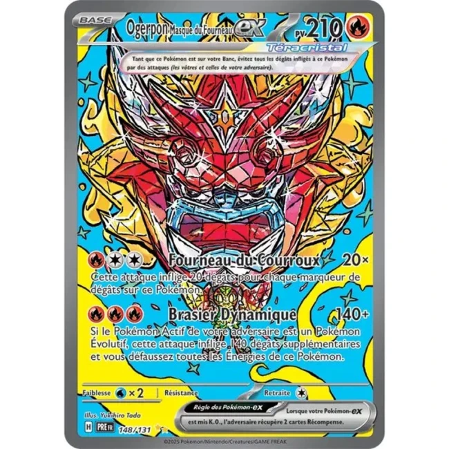 Carte Pokémon Ogerpon Masque du Fourneau ex 148/131 - EV8.5 Evolutions Prismatiques