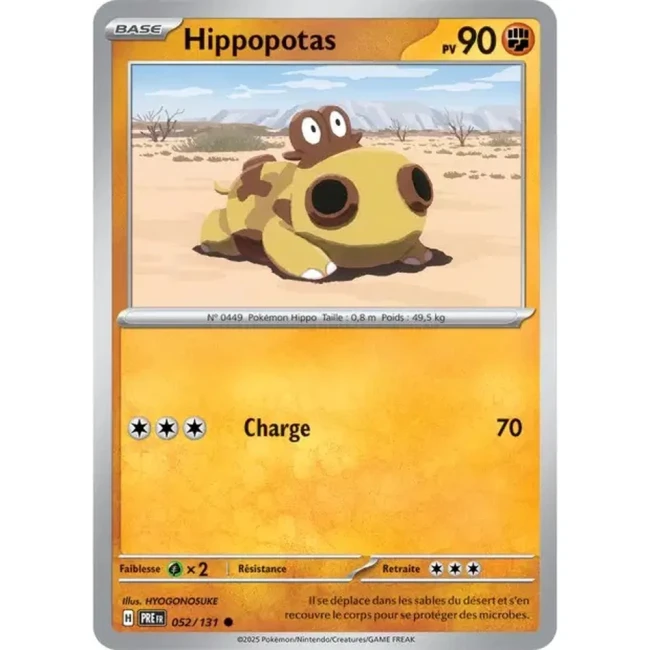 Carte Pokémon Hippopotas 52/131 - EV8.5 Evolutions Prismatiques