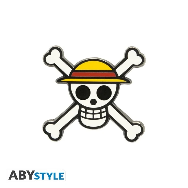 Pin’s One Piece en forme de tête de mort au chapeau de paille