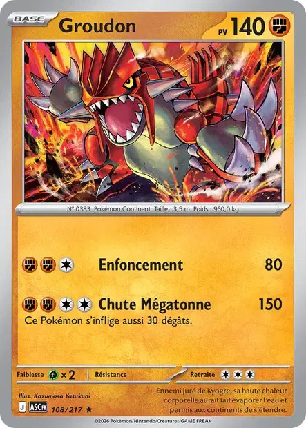 Carte Pokémon Groudon 108/217 - ME02.5 Héros Transcendants