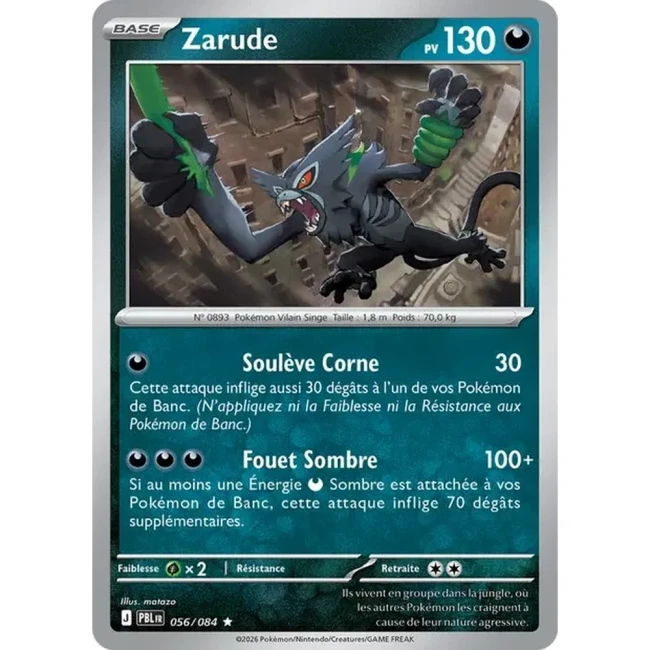 Carte Pokémon Zarude 56/084 - ME05 Nuit Noire