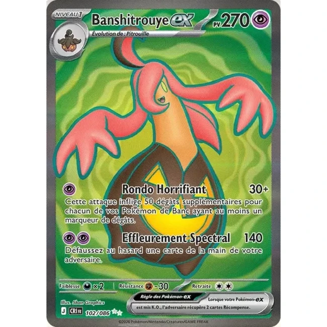 Carte Pokémon Banshitrouye ex 102/086 - ME04 Chaos Ascendant