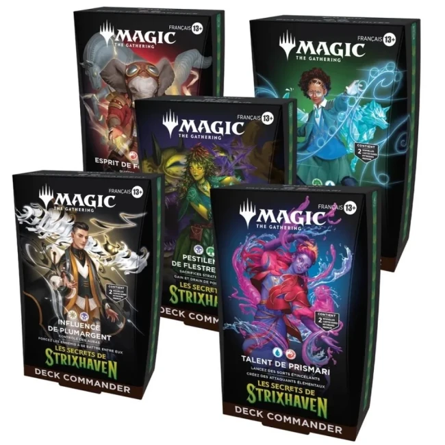 Magic: The Gathering - Assortiment de Decks Commander Les secrets de Strixhaven (5 Decks Commander) - FR