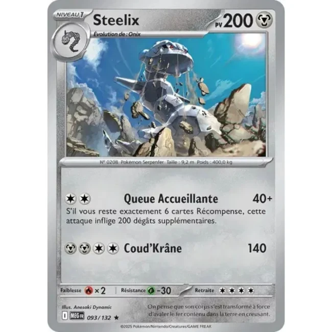 Carte Pokémon Steelix 93/132 - ME1 Méga évolution
