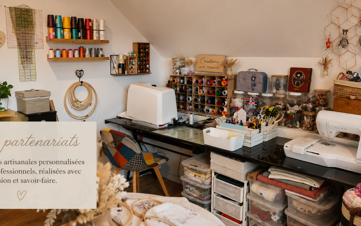 Atelier Bouille de Laine avec créations artisanales et broderie sur mesure pour professionnels