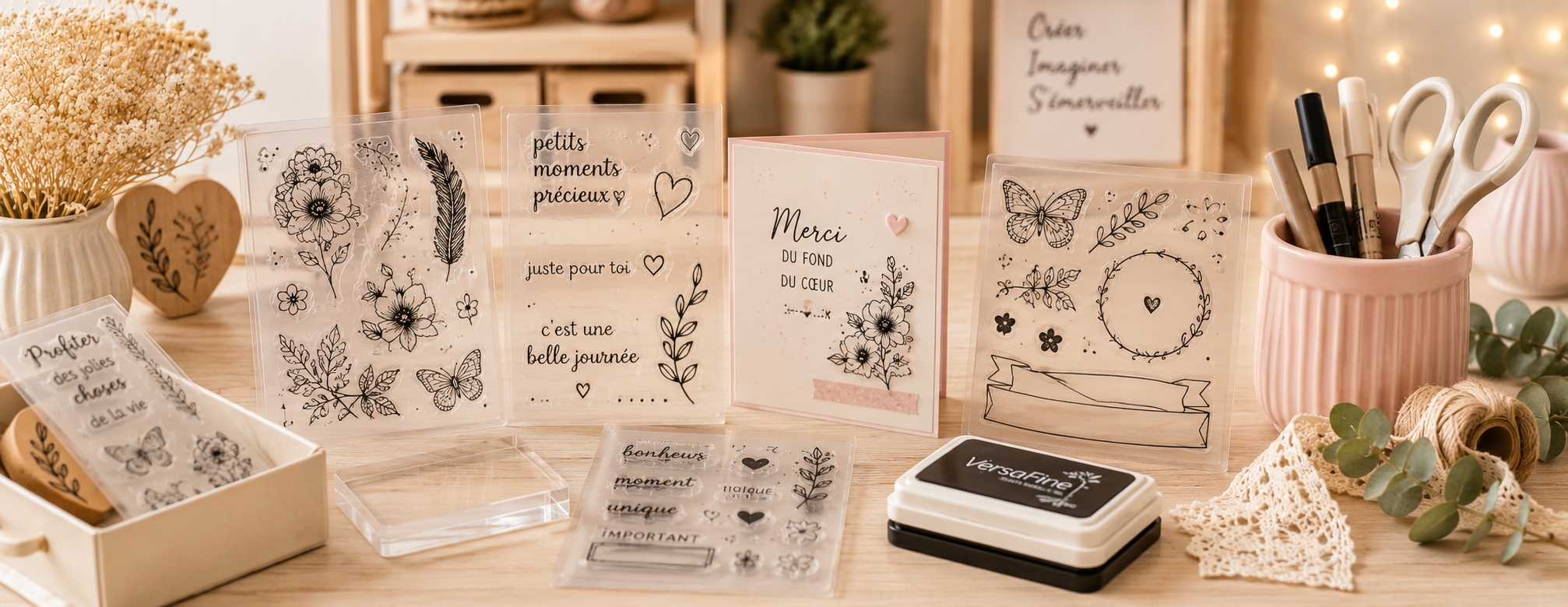 Tampons clear créatifs pour scrapbooking et carterie