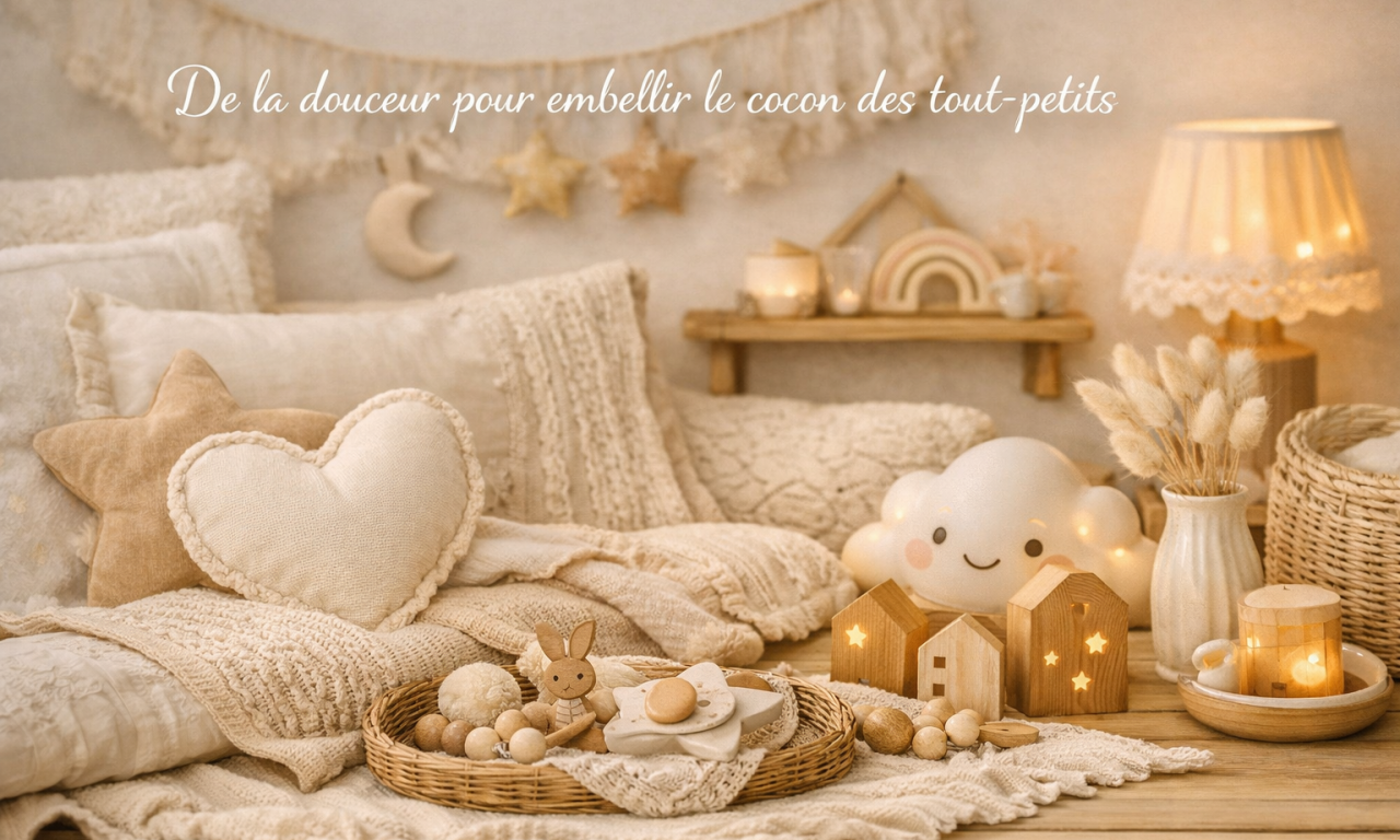 Décoration et linge de maison pour chambre d’enfant, ambiance douce et naturelle – Bouille de Laine
