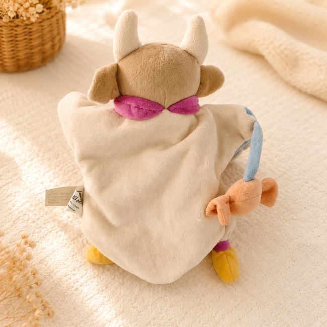 Dos de la marionnette vache Doudou et Compagnie Paris 25 cm de seconde main