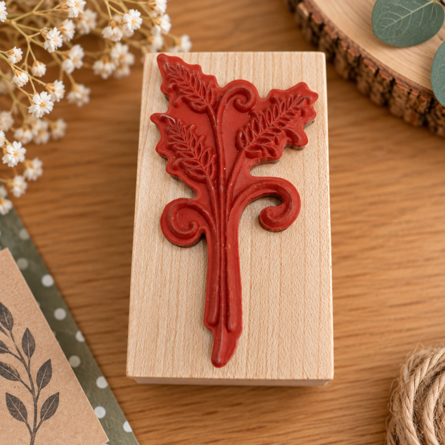 Tampon Penny Black – vue arrière avec gomme rouge Tampon Penny Black en bois avec gomme rouge – vue arrière