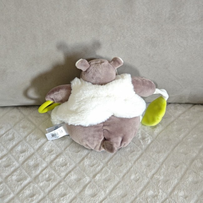 Doudou hippopotame Baby Nat’ vu de dos, feuille bruissante verte