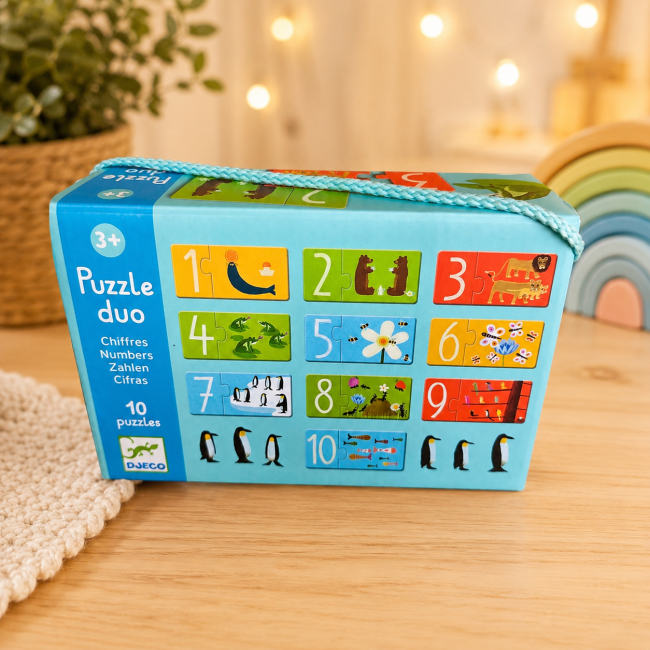 Dos de la boîte Puzzle Duo Chiffres DJECO d'occasion