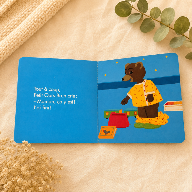 age du livre Petit Ours Brun sur le pot avec illustration colorée pour enfant