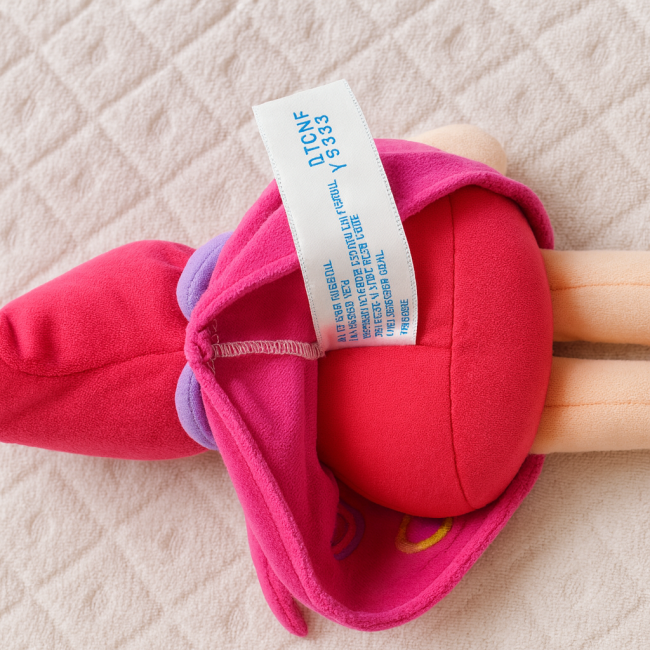 Étiquette Mattel 2011 sur poupée Corolle, informations de fabrication et numéro de série