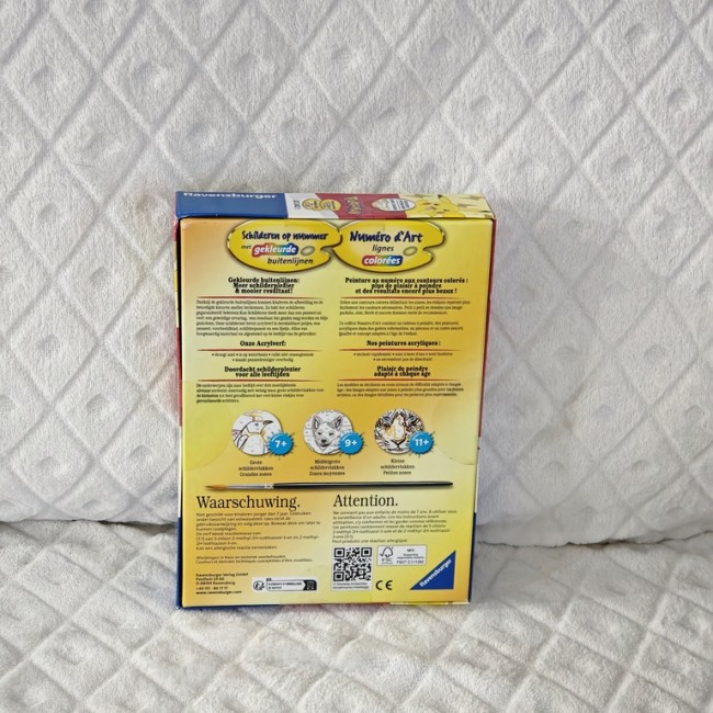 Informations du coffret peinture Pokémon Pikachu Ravensburger – peinture acrylique – dès 7 ans