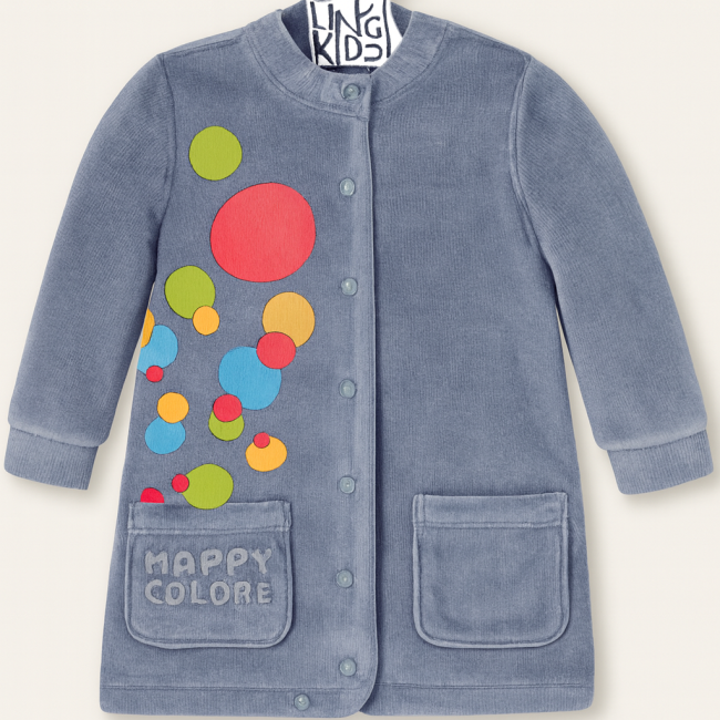 Pyjama à motif bulles colorées et broderie Happy Colors, deux poches, marque KIDS