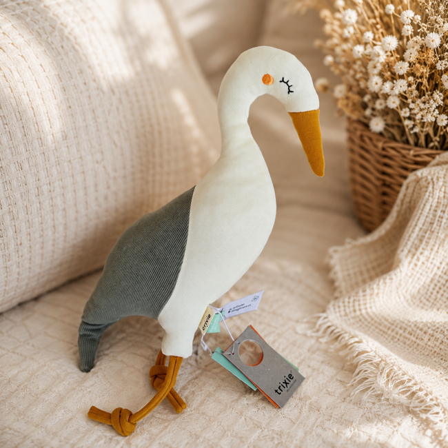 Cygne Trixie pour bébé en coton biologique – détail du visage
