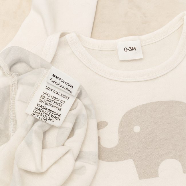 Étiquette du body bébé 