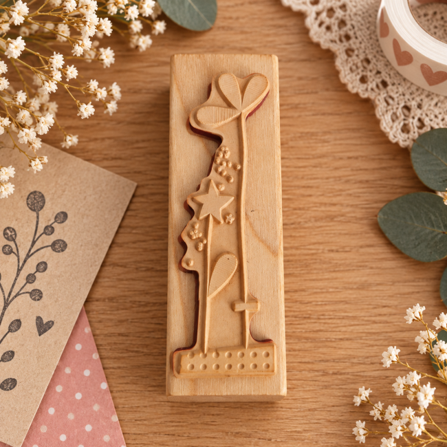 Tampon Aladine – arrière du motif en caoutchouc Arrière du tampon Aladine avec motif en caoutchouc