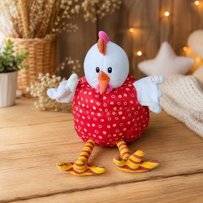 Poule d'activités en tissu avec grelot de seconde main pour bébé