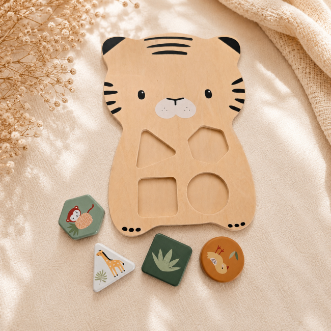 Jeu formes bois bébé Vertbaudet Jeu d’éveil en bois avec formes géométriques pour bébé Vertbaudet