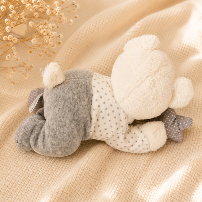 Doudou musical ours pour bébé seconde main, vue dos