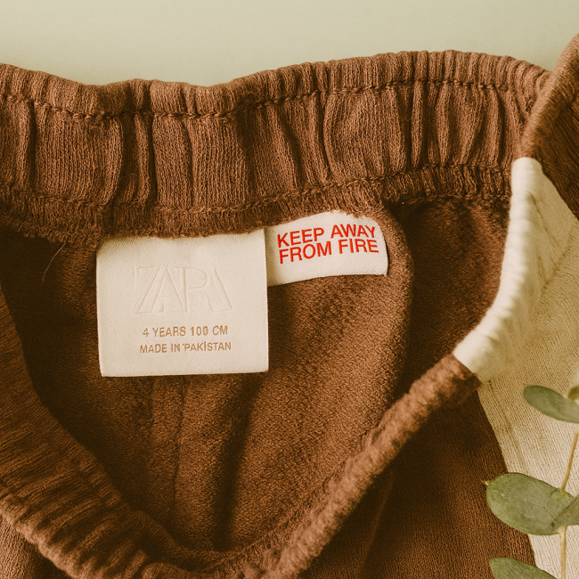 Étiquette taille short Zara 4 ans Étiquette short Zara 4 ans 104 cm seconde main