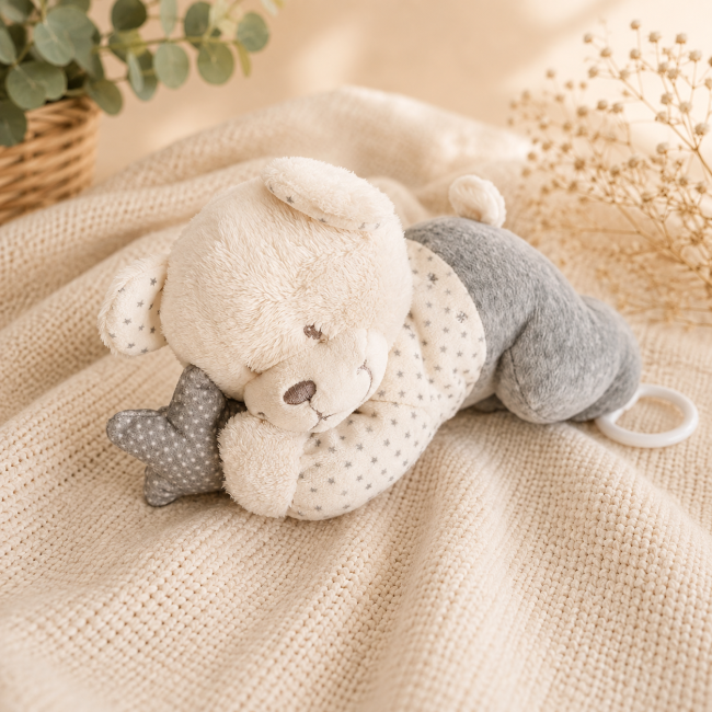 Visage du doudou musical ours