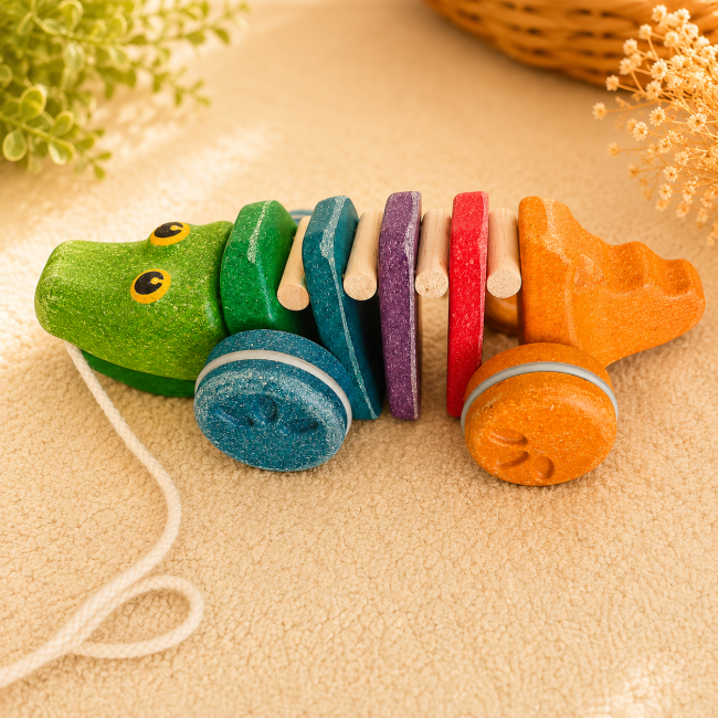 Profil du crocodile à tirer en bois PlanToys