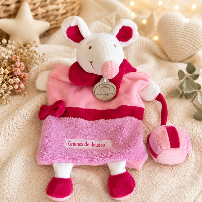 Dos de la marionnette souris Doudou et Compagnie de seconde main