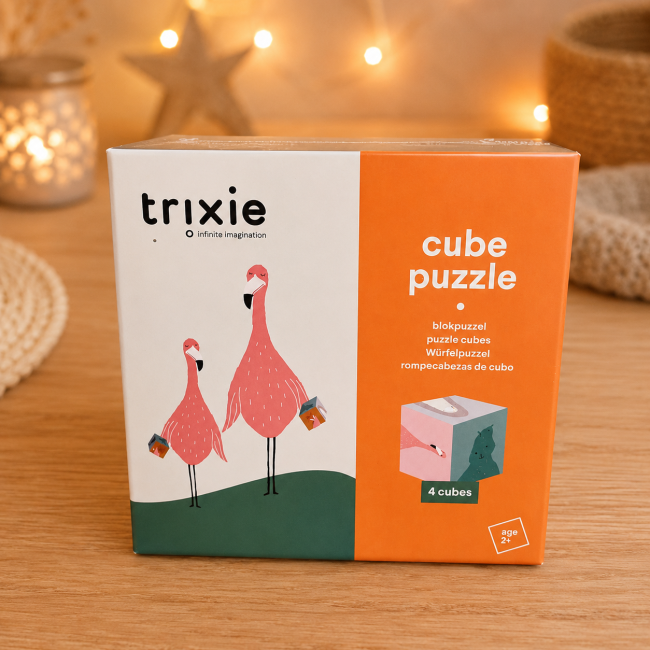Cube Puzzle Trixie 4 cubes animaux dès 2 ans